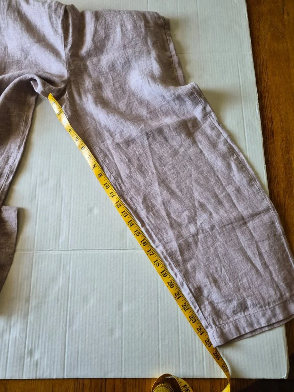Quince 100% Linen Wide Leg Pants Vintage Pink Chambray Large